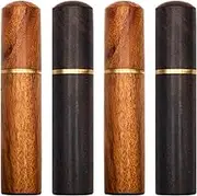 Yuchew Needle Case Sewing Needle Holder Portable Wooden Embroidery Needle Case Needle Tube Keeper Container for Storage Tapestry Cross Stitch Leather Darning Needle, Toothpick, Pill, Bead (4 Packs)