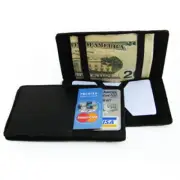 Black Genuine Leather Magic Wallet Billfold Front Credit Card Holder
