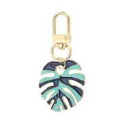 Plant Keychains, Plant Leaf Enamel Keyring, Dark Blue&Light Blue