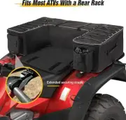 Rear Rack Back Seat Storage Pack Luggage Bag w/Cushion Pad Padded Black ATV Part
