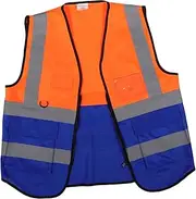 [JECOMPRIS] Reflective Safety Vest for Men and Women High Visibility Construction Vest Pockets Compliant Reflective for Nighttime Roadside Safety