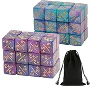 TNSLAND 48 Pieces Dice Counter, Token Dice Loyalty Dice D6 Dice Counter Compatible with MTG, CCG, Dice Set Card Game Accessories with Storage Bags, Large Cube, 2 Colours