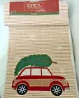 Trends Holiday Red Car Tree Table Runner Striped Embroidered Snowflakes NEW
