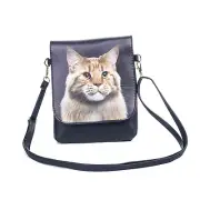 Cat Slim Cross body Flap Bag - Maine Coon