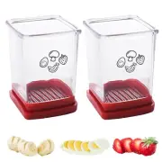Cup Fruit Slicer, Stainless Steel Egg and Strawberry Cutter, Quickly Making V...