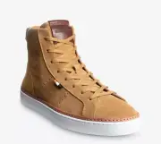 New in Box Allen Edmond Alpha High-Top Lace-Up Tan Suede Sneaker - Size 8.5D