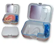 Dental Portable Denture Storage Box Case With Mirror and Clean Brush Appliance