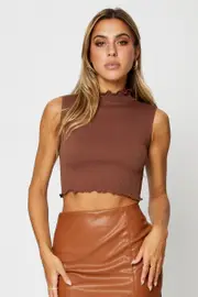 Brown Tank Top Seamless - Size L, Women's Tank