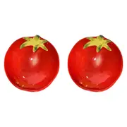 2x Ceramic 13cm Bowl Tomato Serving Snack/Condiments Round Dish Dinnerware Red