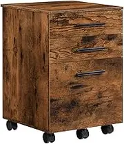 3 Drawer Mobile File Cabinet with Hanging File Drawer, Office Filing Cabinet with 5 Wheels