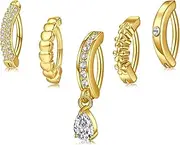 [MODRSA] Belly Button Ring Belly Ring Clicker Belly Button Ring Surgical Steel Belly Button Piercing Clicker Belly Rings for Women Hinged Hoop Belly Button Ring Gold, Metal, stainless-steel