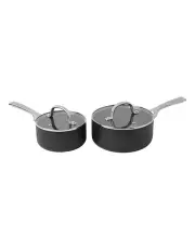 [Gourmet Kitchen] Meteore Non-Stick Saucepan Set 2-Piece in Black