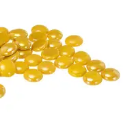 Glass Beads,36pcs Flat Glass Gemstone Yellow 0.44lbs Glass Pebbles