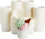 Juvale 100 Pack Disposable Paper Ice Cream Cups, Dessert Bowls for Sundae Bar, F
