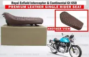 Premium "Leather Single Rider Seat" Fit For Royal Enfield Interceptor & Gt 650