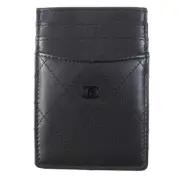 Chanel Ap3595 Matelasse Coco Mark Lambskin Pass Case/Card Case Black Hardware Bo