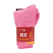 MB55 by Excell Women's Heat Retainer Thermal Socks in Pink, Size 9-11