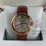 二手CARTIER 卡地亞 BALLON BLEU 藍氣球系列36MM銀色機械腕表玫瑰金 WJBB0010