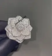 Unique Style 3.24Ct Tester Passing Moissanite Men's Flower Ring 925 Silver