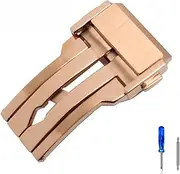 [ACAECMGGFP] 22mm Solid Stainless Steel Clasp With Tools Silver Black Fit For Hublot Big Bang Watch Men's Silicone Leather Strap Buckle Watch clasp