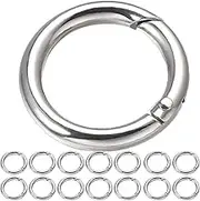 Tofficu 15pcs Key Rings - Metal Keychain Rings Keyring Ring Buckle for Crafts Zinc Alloy Key Rings Spring Snap Clip Hooks