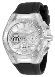 TechnoMarine TM-118131 Cruise California 40mm Silver with Black Strap Watch!!