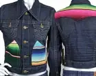 True Religion Jeans JADA Baja serape retro denim jacket iron horse WQ2R94T02