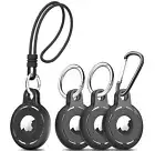 For Apple 4 pack AirTag Silicone Holders Keyring Dog Case Keychain Air Tag Pet