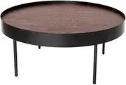 [SK Designer Living] Lunar Round Coffee Table - Walnut & Black