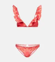 [Zimmermann] Zimmermann Lucky ruffled bikini AU 16 red