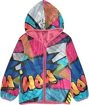 [GuoChe] Kids Sherpa Jacket 1970s Disco Retro Grunge Graffiti Winter Coat Toddler Girl Peach Baby Girl Zip Up Sweatshirt
