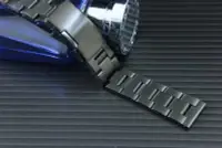 在飛比找Yahoo!奇摩拍賣優惠-22mm黑色PVD全拉砂超值平頭實心三版不鏽鋼錶帶sbbn 