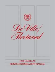 1988 Cadillac DeVille, Fleetwood Shop Manual (for: Cadillac)