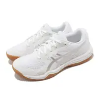 在飛比找ETMall東森購物網優惠-Asics 排球鞋 Upcourt 5 GS 白 銀 膠底 