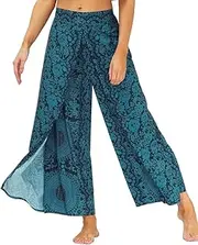 [Generic] Pants Wide Leg Pants with Slits for Women Flowy Hippie Pants Thin