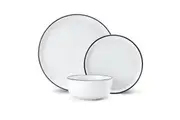 12pc Mikasa Limestone Kitchen Tableware Dining Porcelain Dinner Set, White