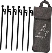 Toddmomy 1Set Heavy Duty Metal Tent Stakes for Camping Ground Nails with Easy Pull Design for Tents Beach and Garden Use with Carry Bag