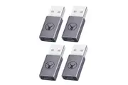 4x Bonelk M USB-A to F USB-C 3.0 Adapter Dongle Converter For Laptop Space Grey