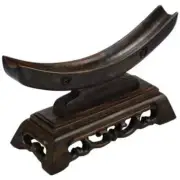 Wood Sword Stand Solid Display Katana Holder Crescent Shape Storage Rack