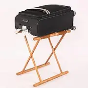 Guest Room Luggage Rack, Folding Suitcase Stand Luggage Rack Luggage Rack, Hotel Luggage Rack, Hotel Mahogany Leather Folding Rack, Bedside Clothes, Guest Room Cabinet