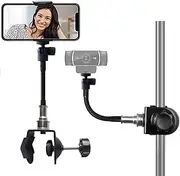Mini Gooseneck Super Clamp Mount Webcam Stand Phone Holder Camera Mount Music Stand Mount for Mobile Phones, Logitech Webcam C920 C930, LED Lights, Flash etc. (1/4" Thread)