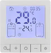 Thermostat for Home Programmable Temperature Control IP20 Protection 24H Timed On/Off Digital Thermostat for 3A Water Underfloor Heating White Water Heating