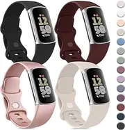 Vancle Bands for Fitbit Charge 6 Bands/Fitbit Charge 5 Bands Women Men[4 PACK], Classic Soft Replacement Sport Straps Wristbands for Fitbit Charge 6 / Charge 5 Fitness & Health Tracker