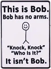 [POYAMUSE] Funny Enamel Pin - "This is Bob, Bob Has No Arms" Graffiti Doodle Man Badge Brooch Creative Humor Accessory