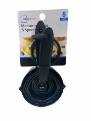 MAINSTAYS BLACK NYLON MEASURING CUP & SPOON SET, 8 PIECE