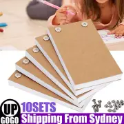 10Sets Blank Flip Book Kit Animation Paper Flipbook Binding Screws Book Sets
