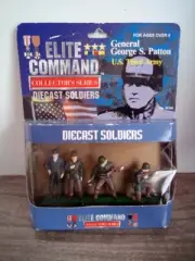 ELITE COMMAND DIECAST U. S. THIRD ARMY GEORGE S PATTON 4 Soldier TOY SET