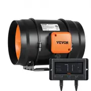VEVOR Inline Duct Fan, 203.2mm 506.2 CFM with Temperature Humidity Controller, Quiet EC-motor Ventilation Exhaust Fan for Cooling Booster, Grow Tents,
