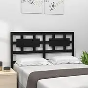 Bed Headboard, Beds Head Frame Black 185.5 cm Solid Wood Pine