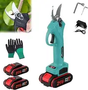 Tacsaw Power Shears, Tacsaw Pruner, Upgraded Electric Pruning Shears for Gardening, Sk5 Blade Tree Trimmer, Electric Tree Trimmer, Cordless, Branch Cutter Trees (Blue,2 Batteries)